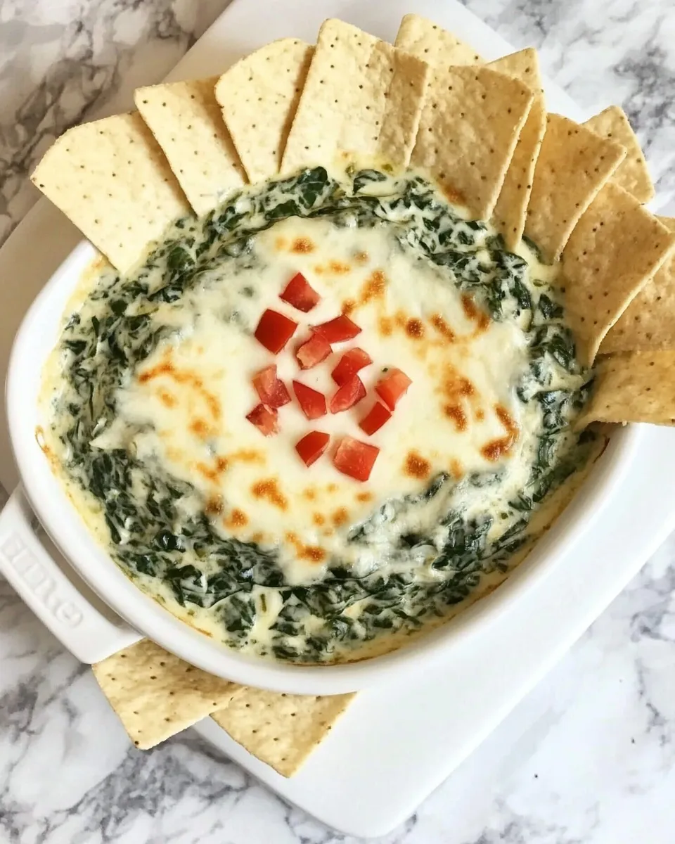 Delicious Pepper Jack Spinach Dip food shot