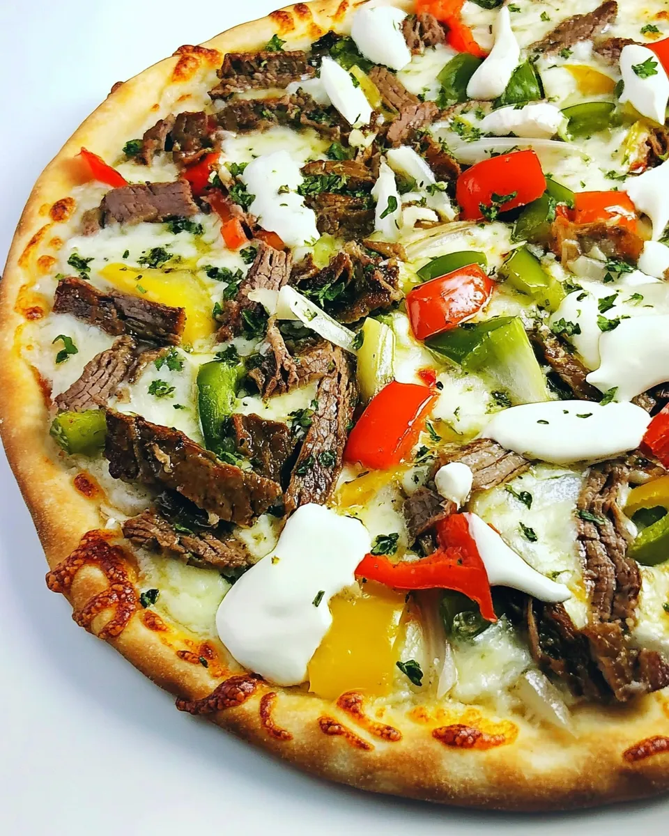 Homemade Philly Cheese Steak Pizza photo