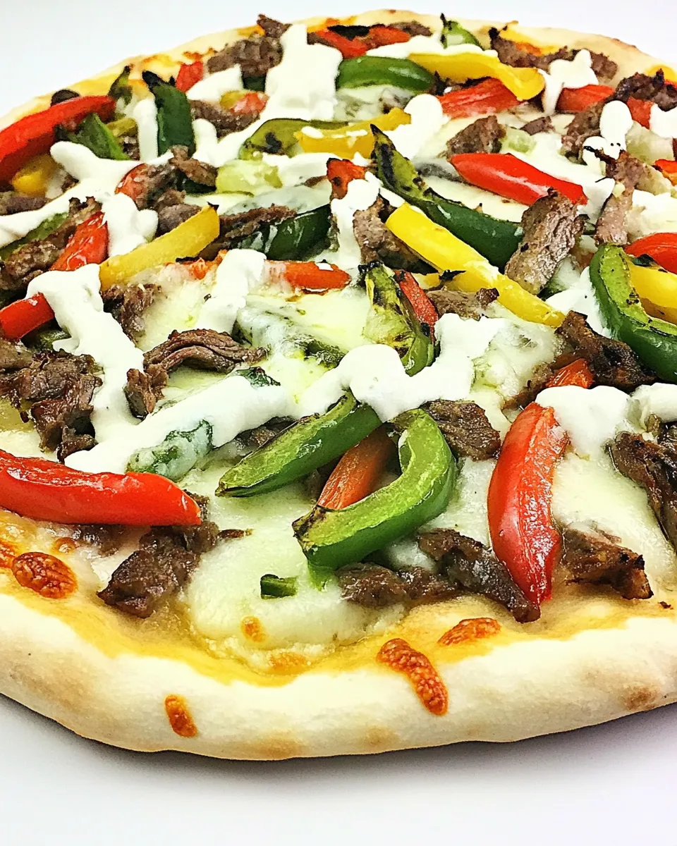 Delicious Philly Cheese Steak Pizza dish photo