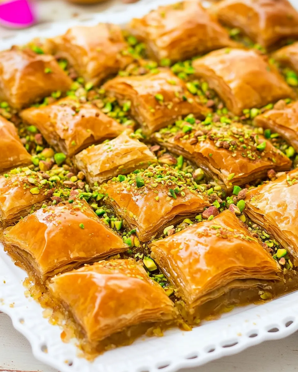 Easy Pistachio Baklava food shot