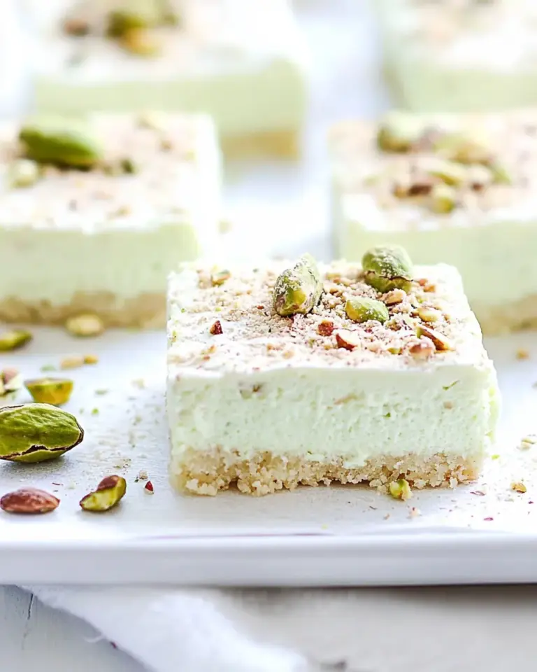 Homemade Pistachio Cream Bars recipe photo
