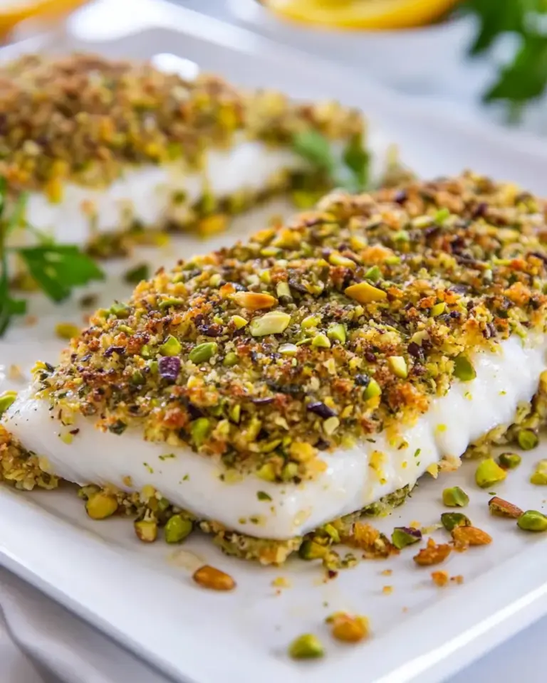 Homemade Pistachio Crusted Baked White Fish Fillet photo