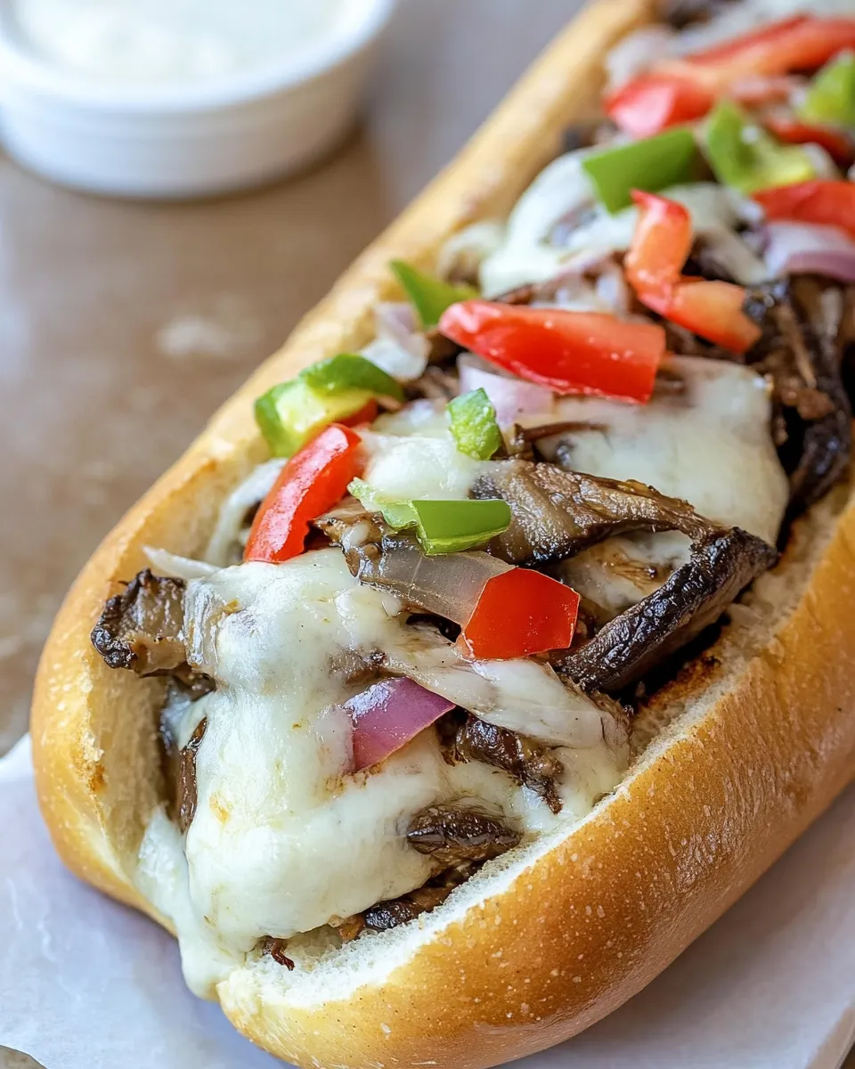 Classic Portobello Cheesesteaks recipe image