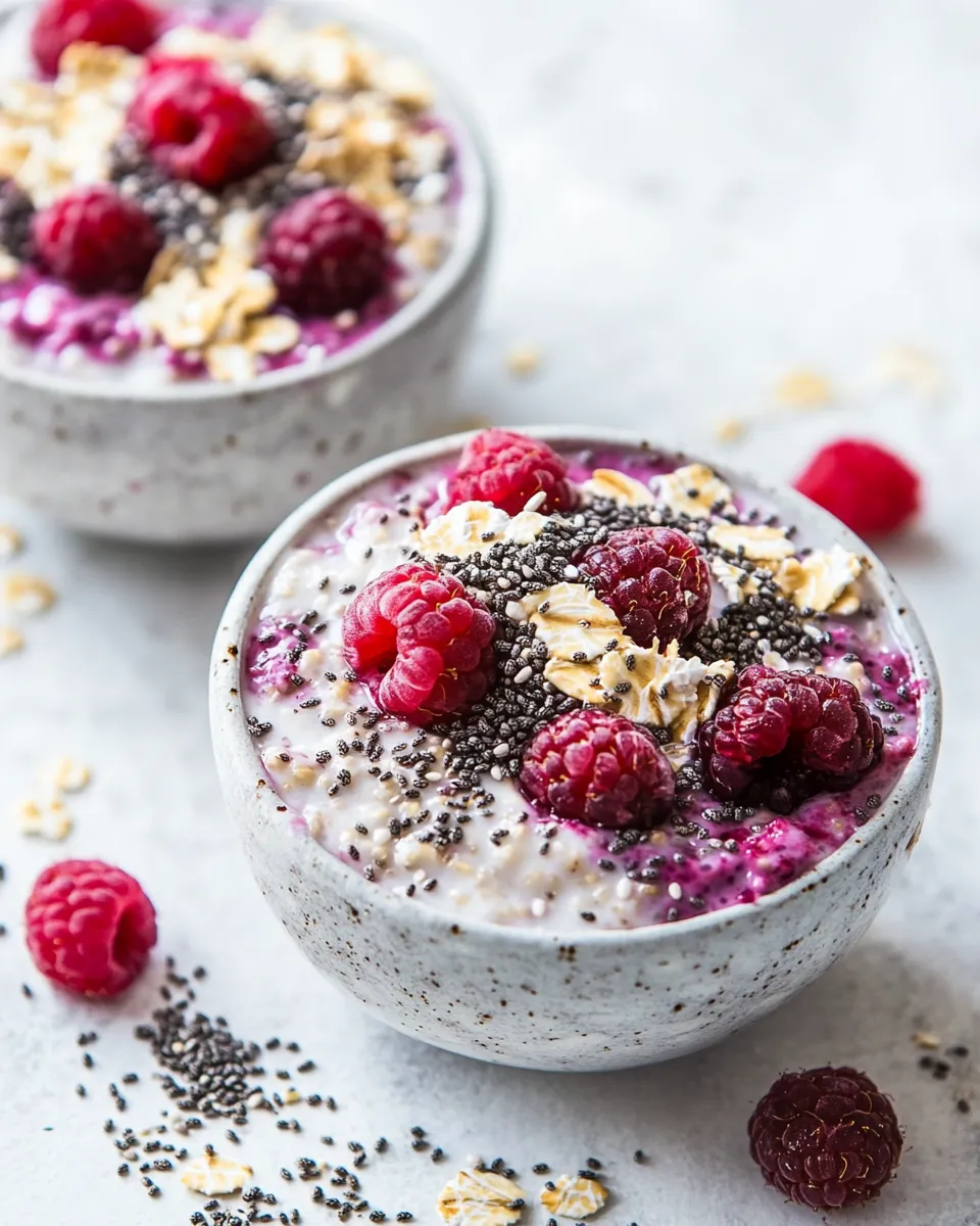 Delicious Raspberry and Chia Morning Oats recipe photo