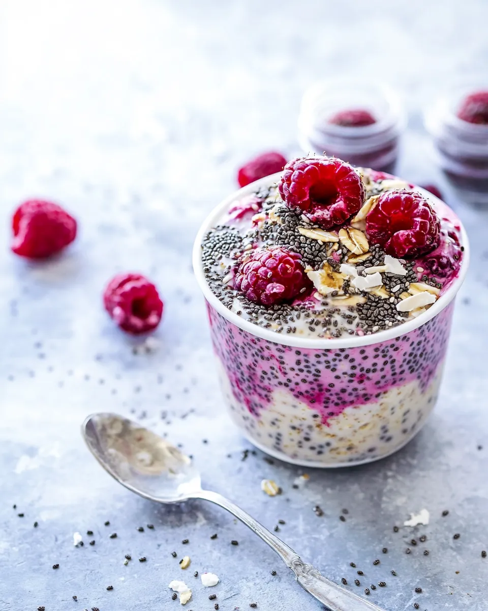 Quick Raspberry and Chia Morning Oats food shot