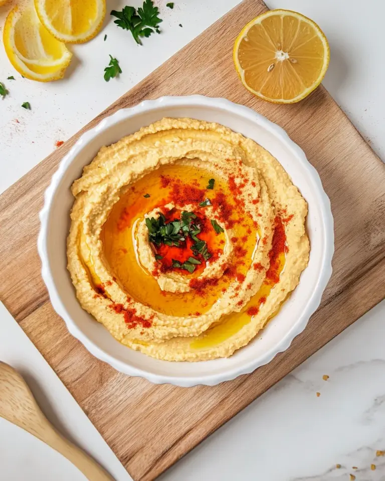 Homemade Red Pepper Hummus photo