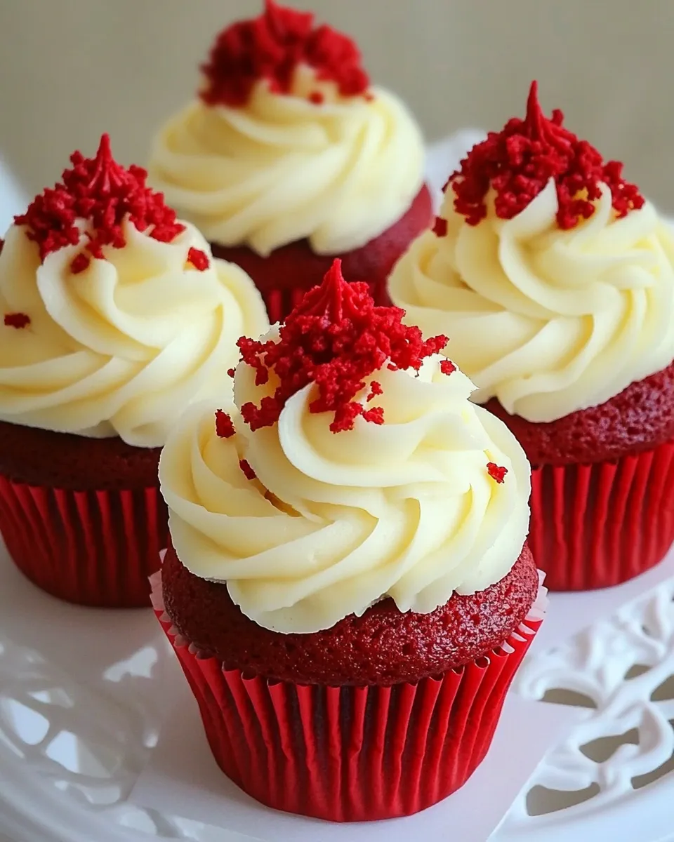 Delicious Red Velvet Cupcakes plate image