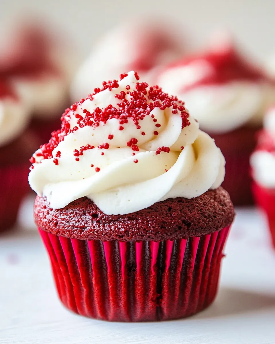 Delicious Red Velvet Cupcakes with Vanilla Cream Cheese Frosting dish photo