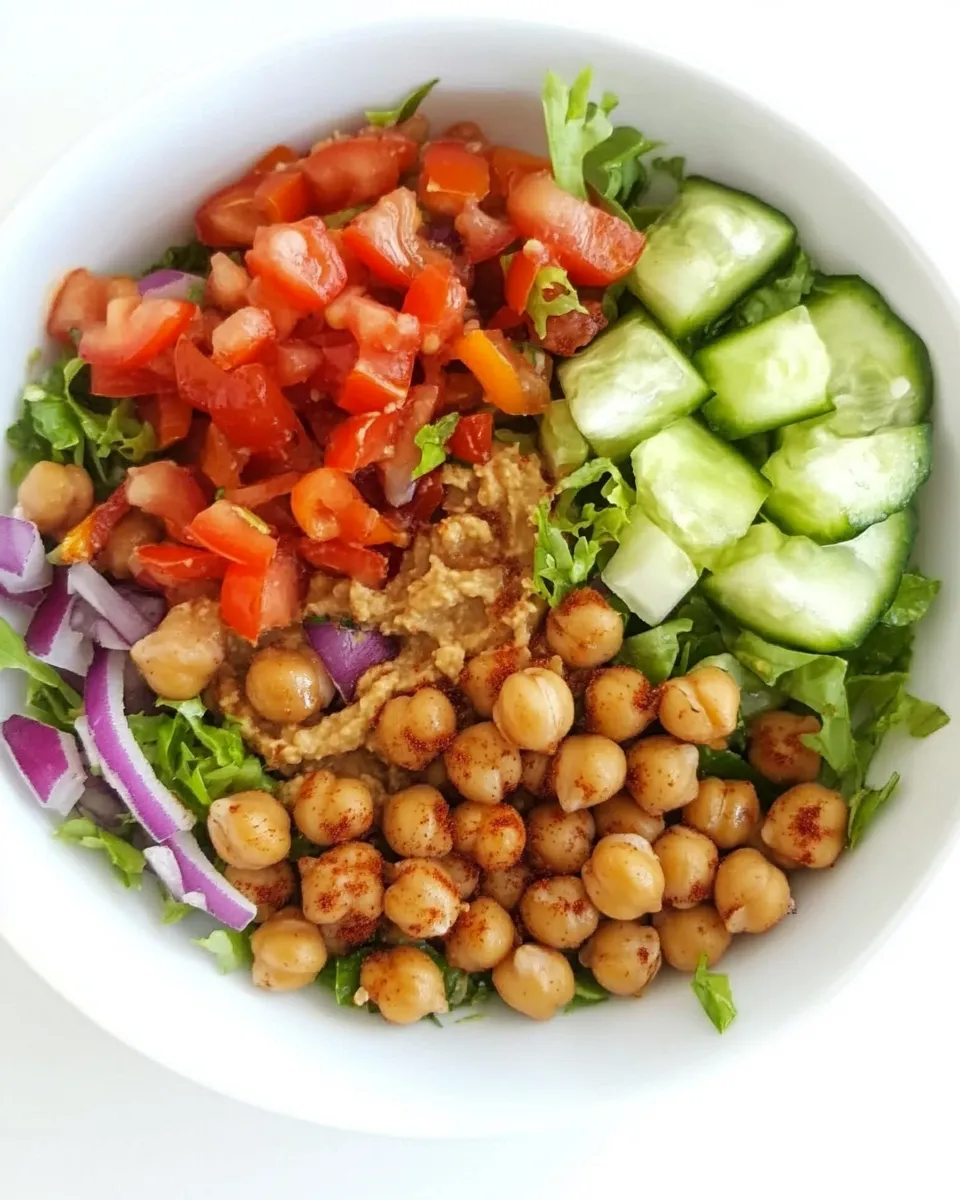 Easy Roasted Chickpea Salad with Hummus dish photo