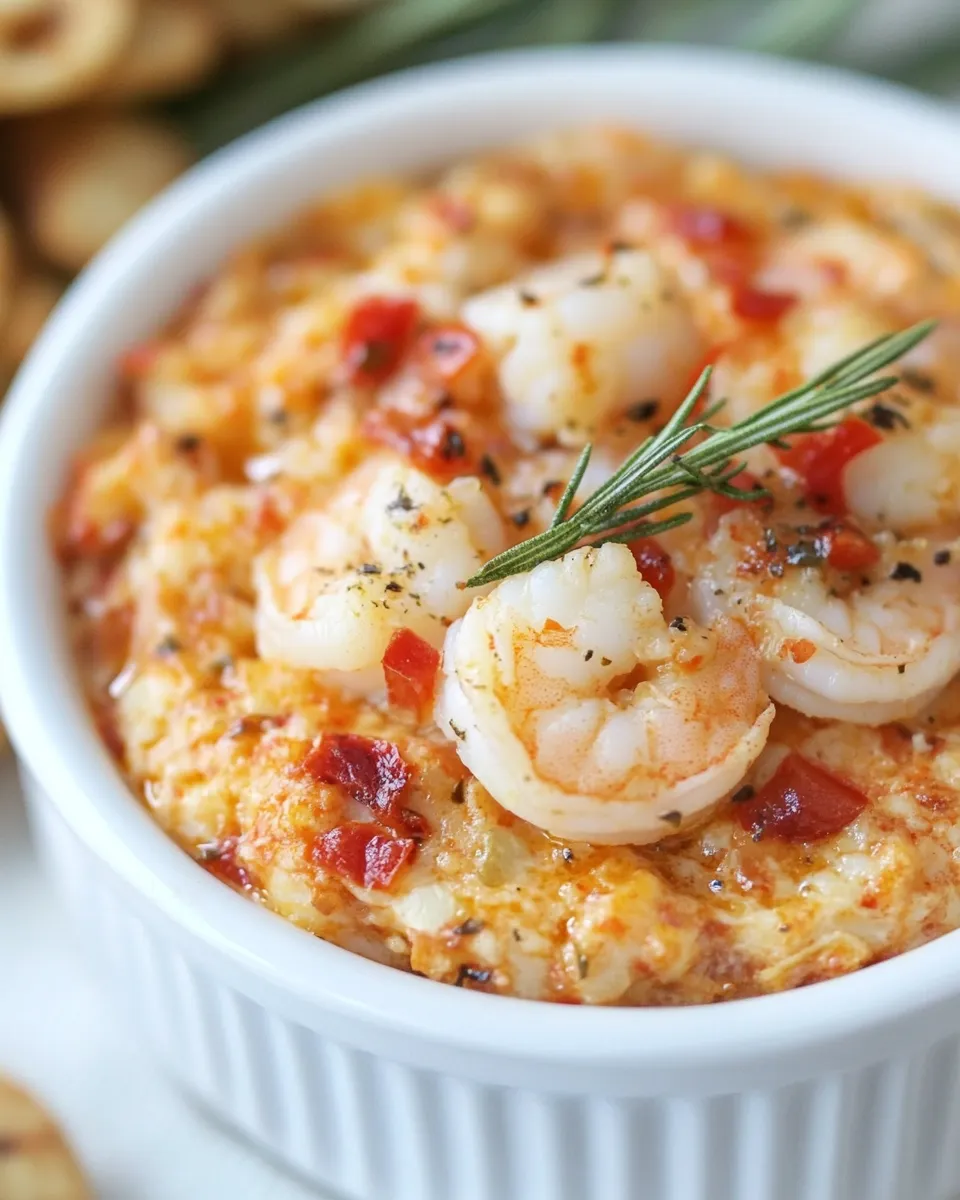 Classic Roasted Red Pepper Shrimp Scampi Dip recipe photo