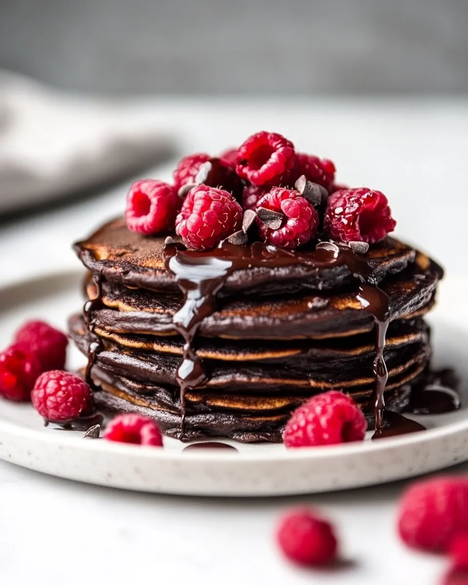 Easy Romantic Chocolate Raspberry Pancakes recipe photo