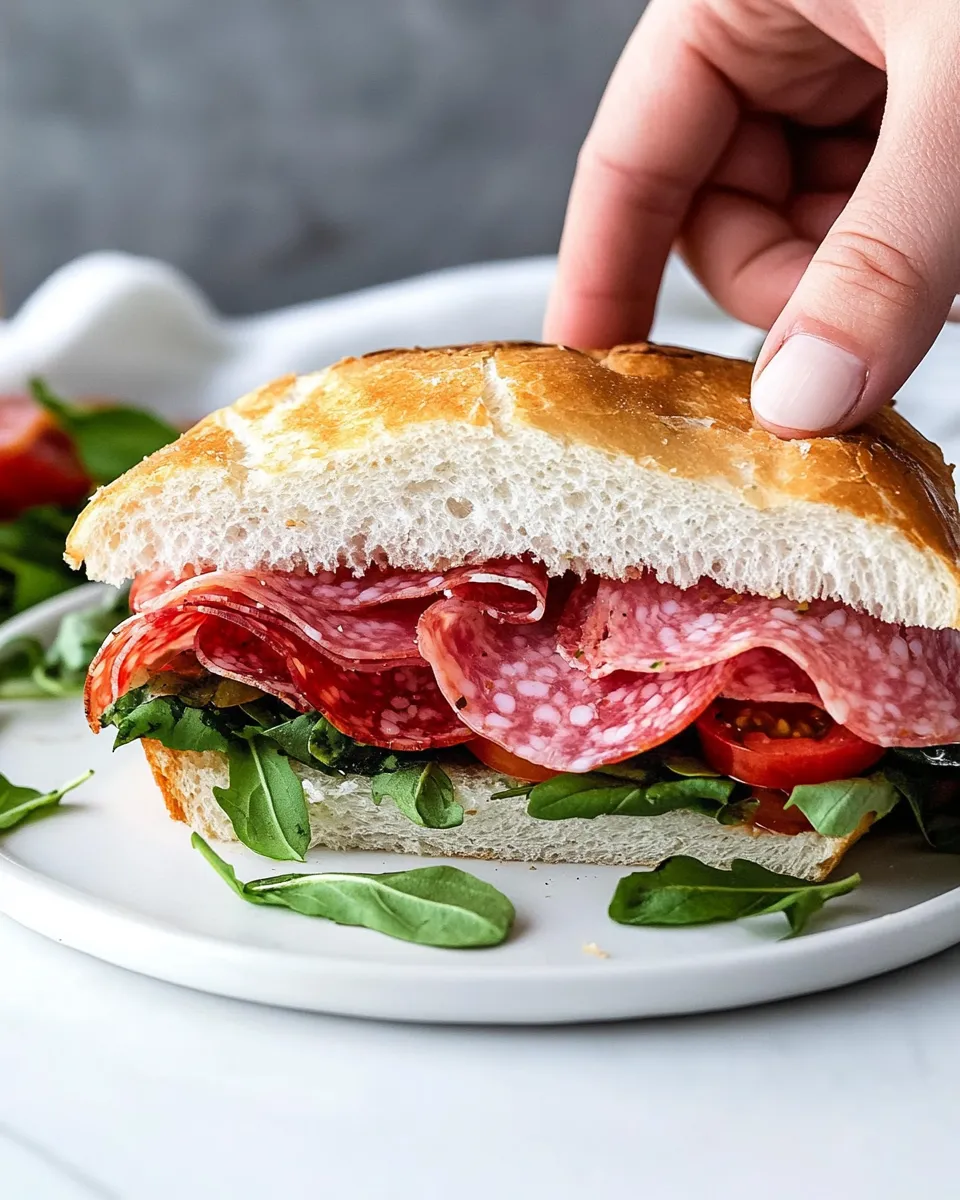 Homemade Salami Sandwich photo