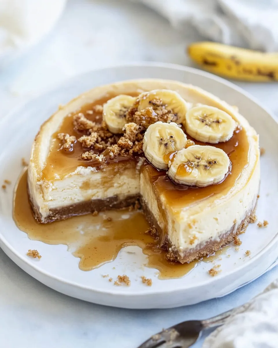 Homemade Salted Caramel Banana Cheesecake photo