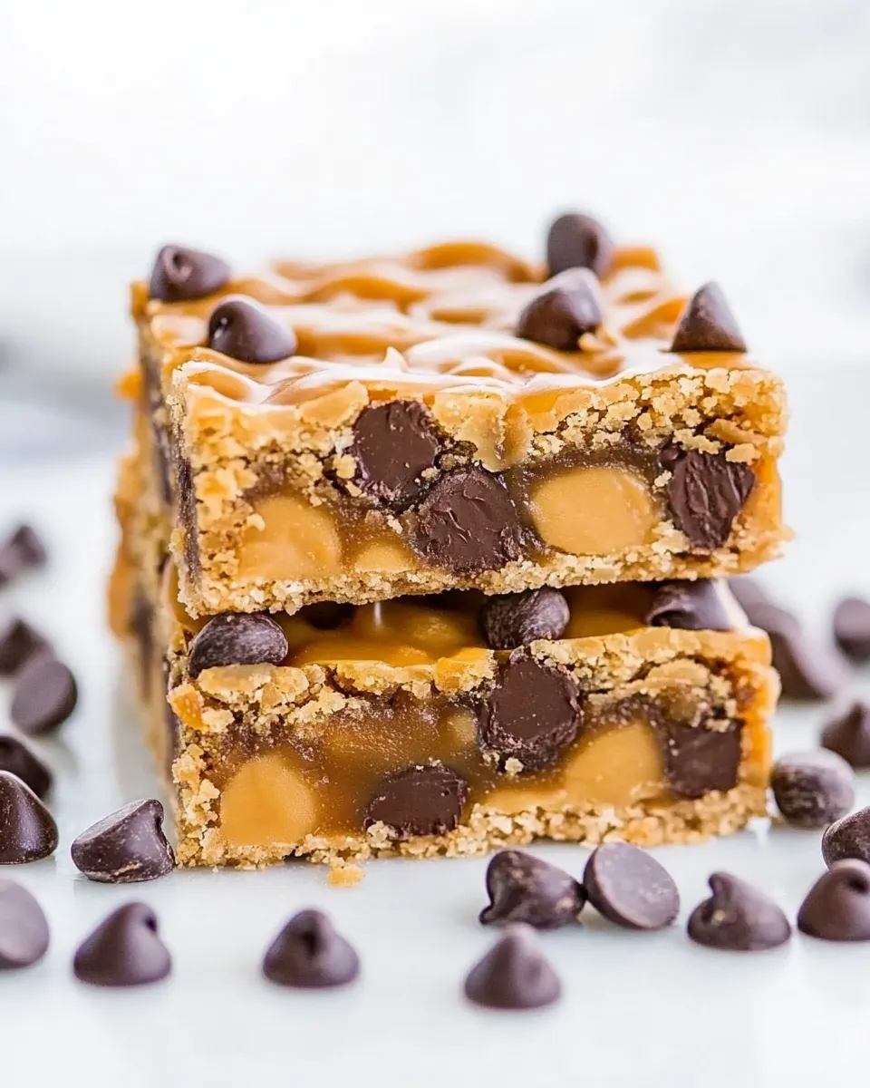 Delicious Salted Caramel Peanut Butter Chocolate Chip Bars dish photo