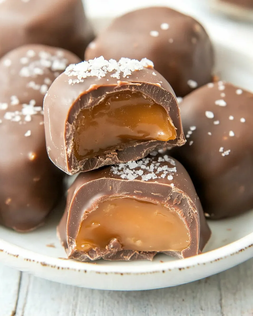 Delicious Salted Chocolate Covered Caramels dish photo