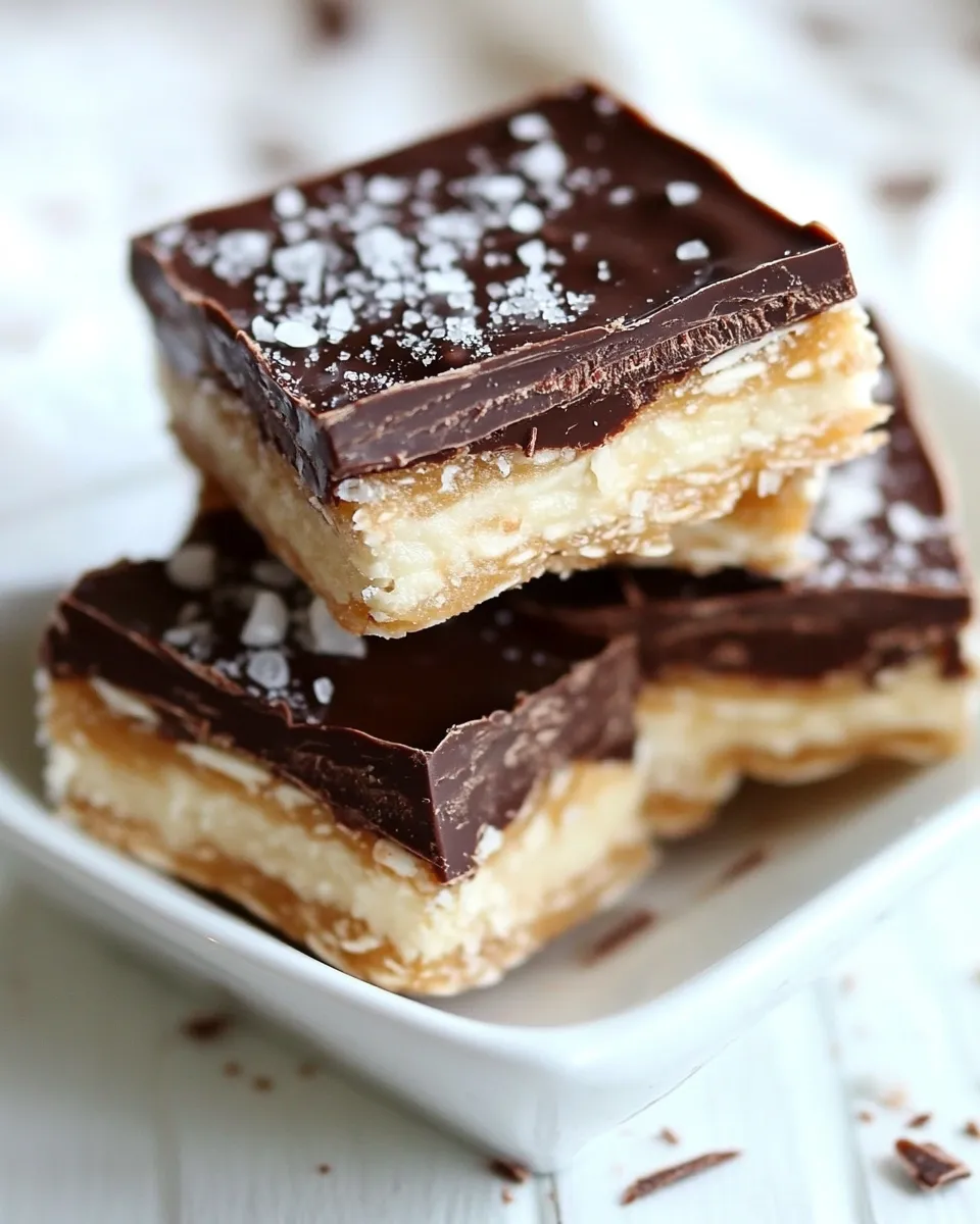 Delicious Salted Chocolate & Ritz Nougat Bars dish photo