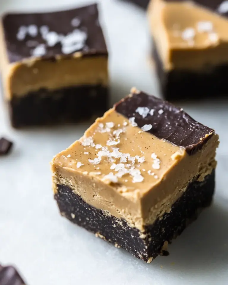 Homemade Salted Peanut Butter Cup Bars. recipe photo