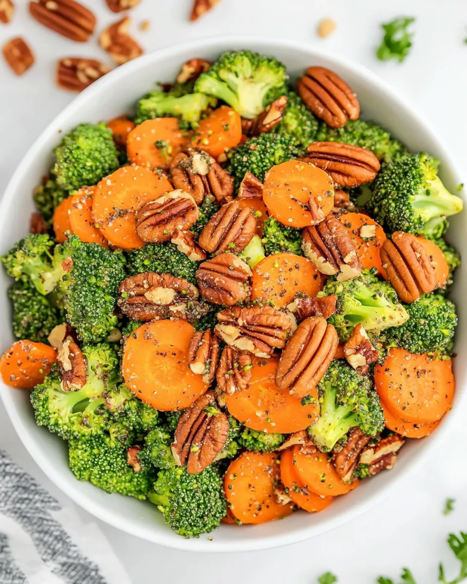 Easy Sauted Broccoli and Carrots with Pecans recipe image