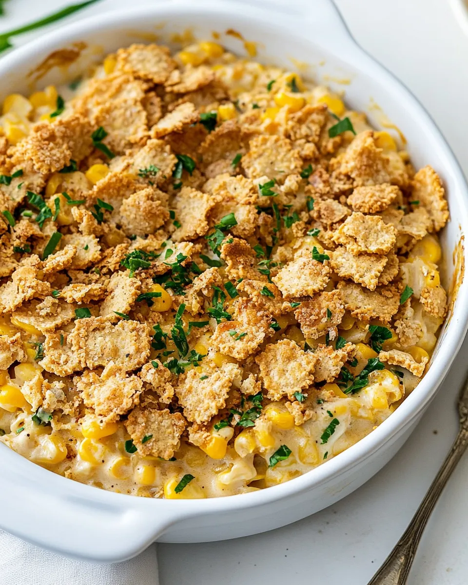 Classic Scalloped Corn with Ritz Cracker Crunchies. dish photo