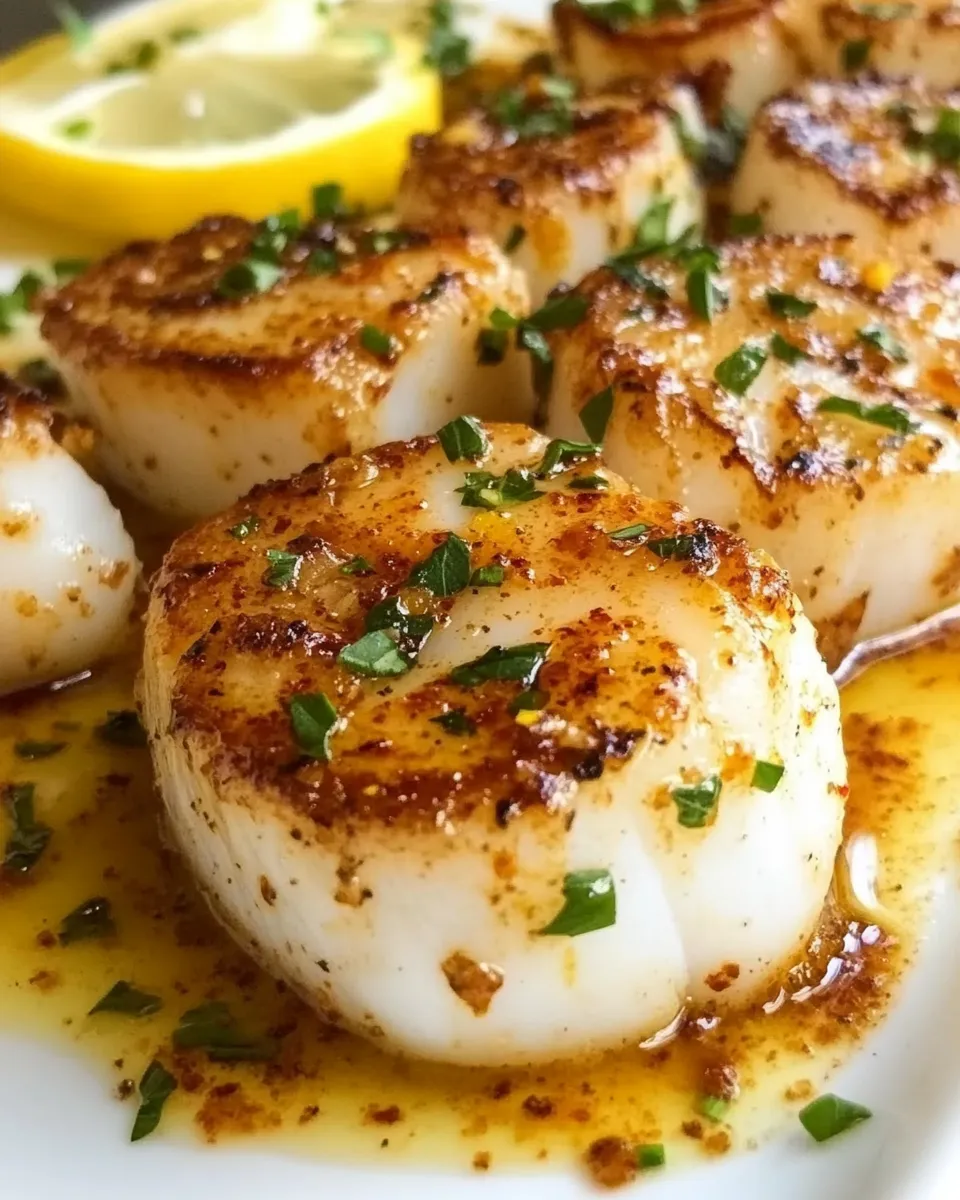 Homemade Seared Lemon Paprika Garlic Butter Scallops photo