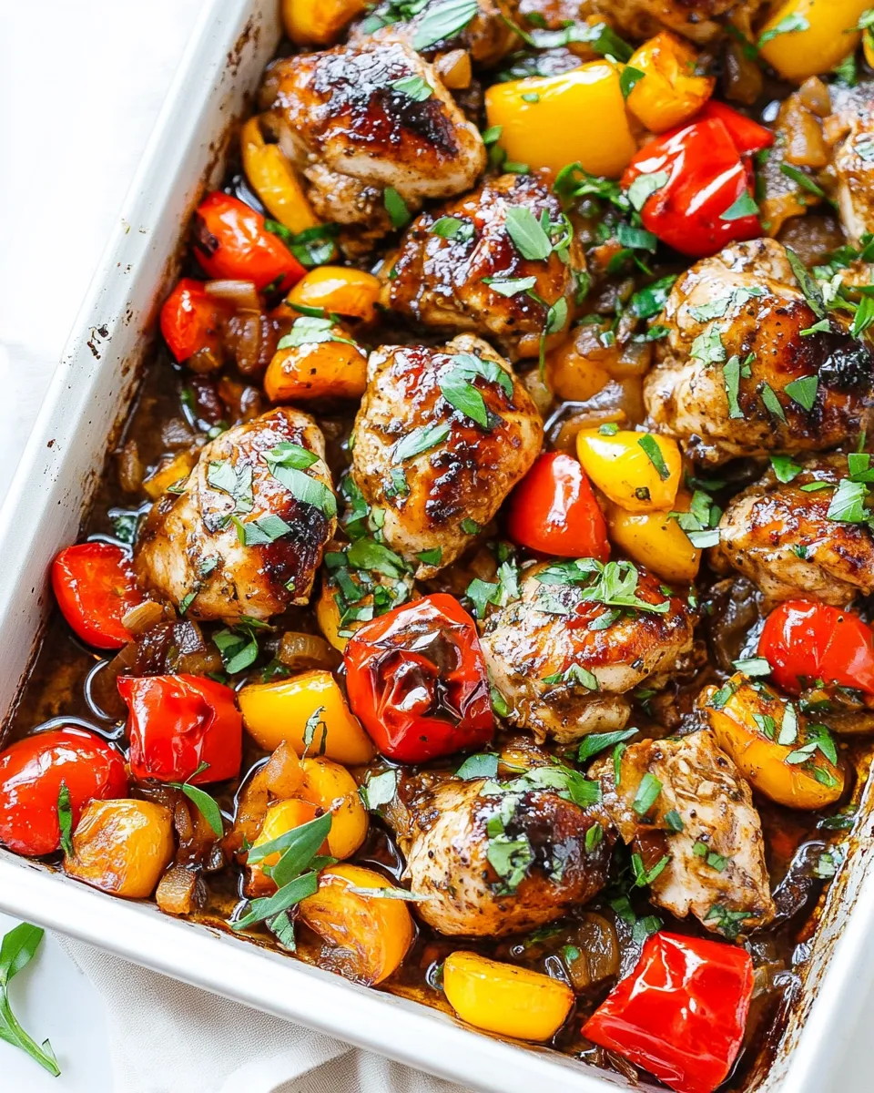 Delicious Sheet Pan Honey Balsamic Chicken and Veggies recipe image