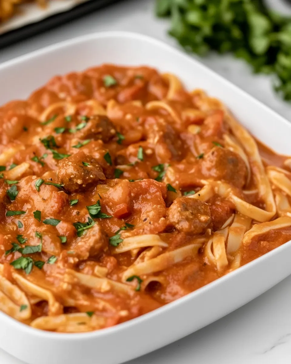 Homemade Shrimp and Sausage Pasta Red Sauce recipe photo