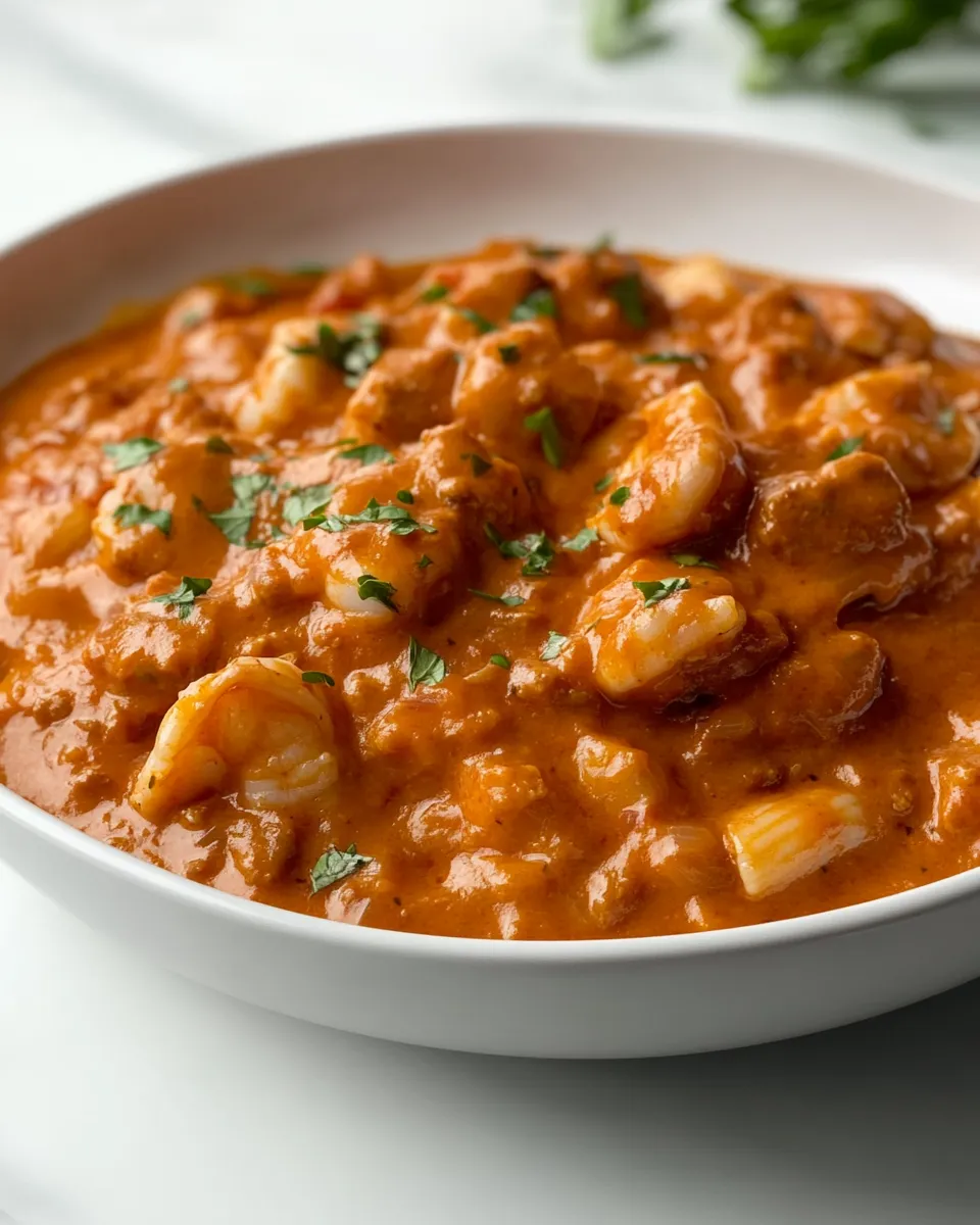 Classic Shrimp and Sausage Pasta Red Sauce dish photo