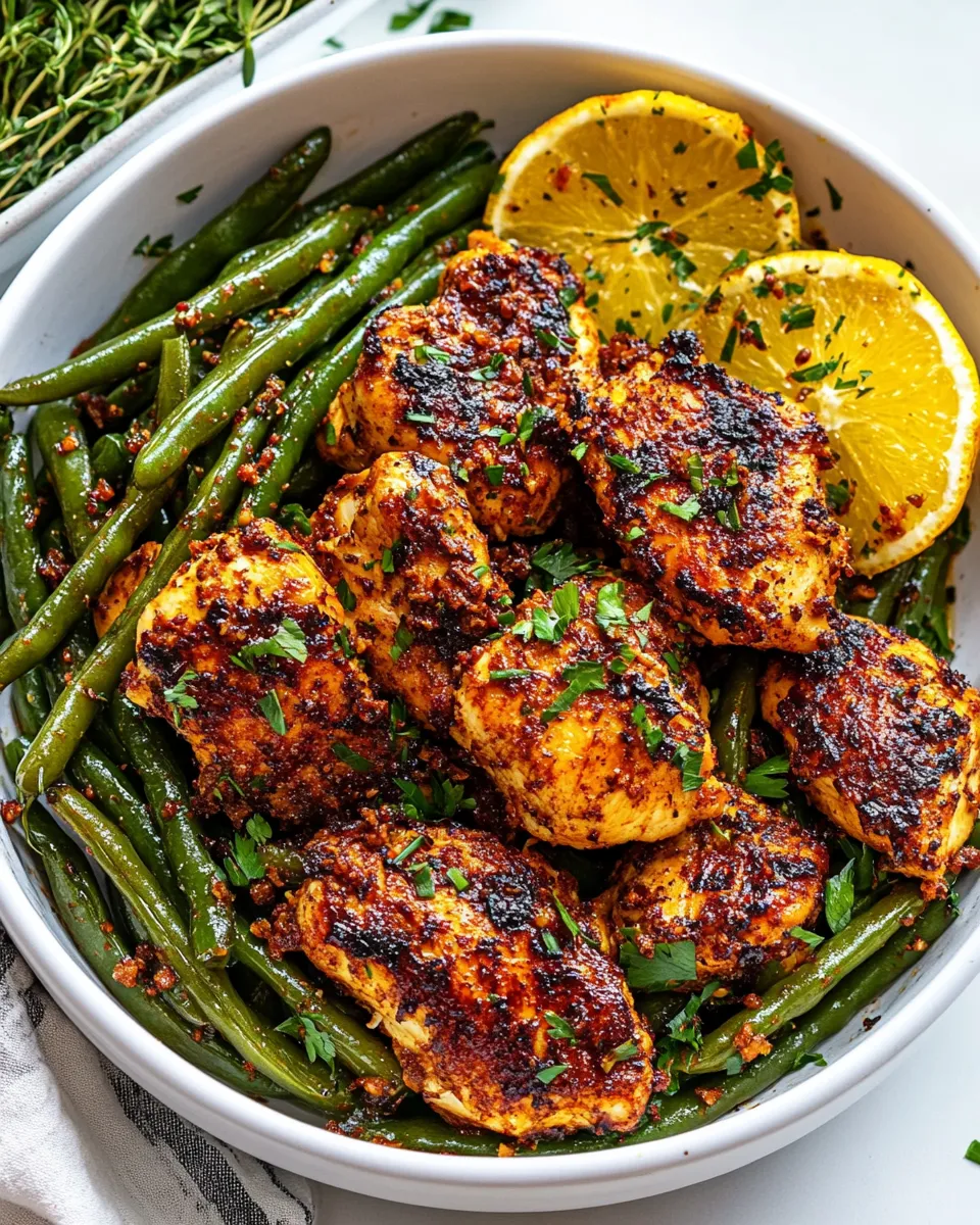 Easy Skillet Chicken and Green Beans plate image