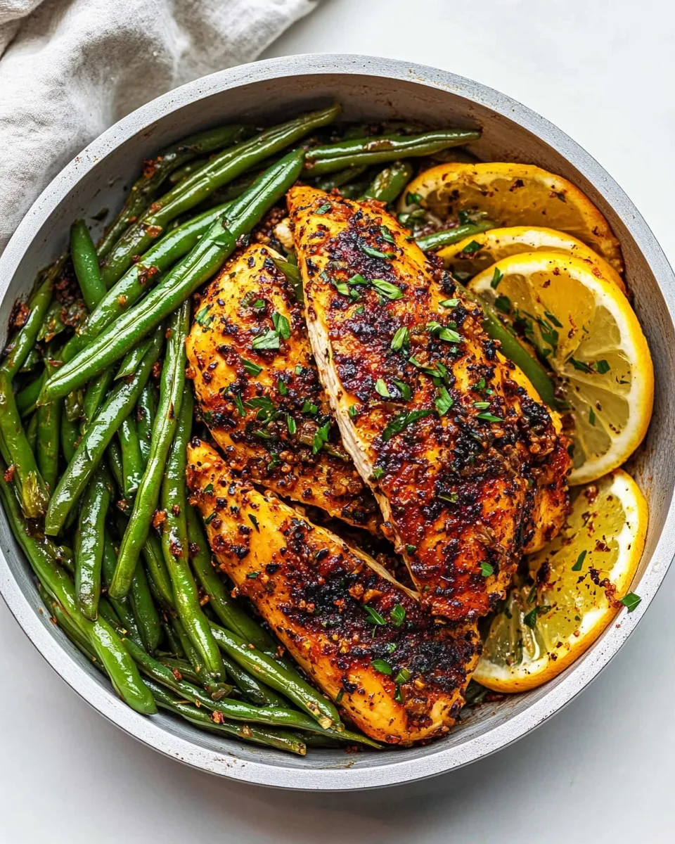 Delicious Skillet Chicken and Green Beans dish photo