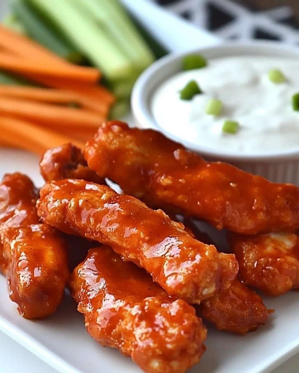 Homemade Skinny Buffalo Chicken Strips dish photo