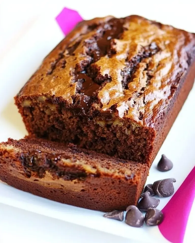 Homemade Skinny Chocolate Caramel Banana Bread photo