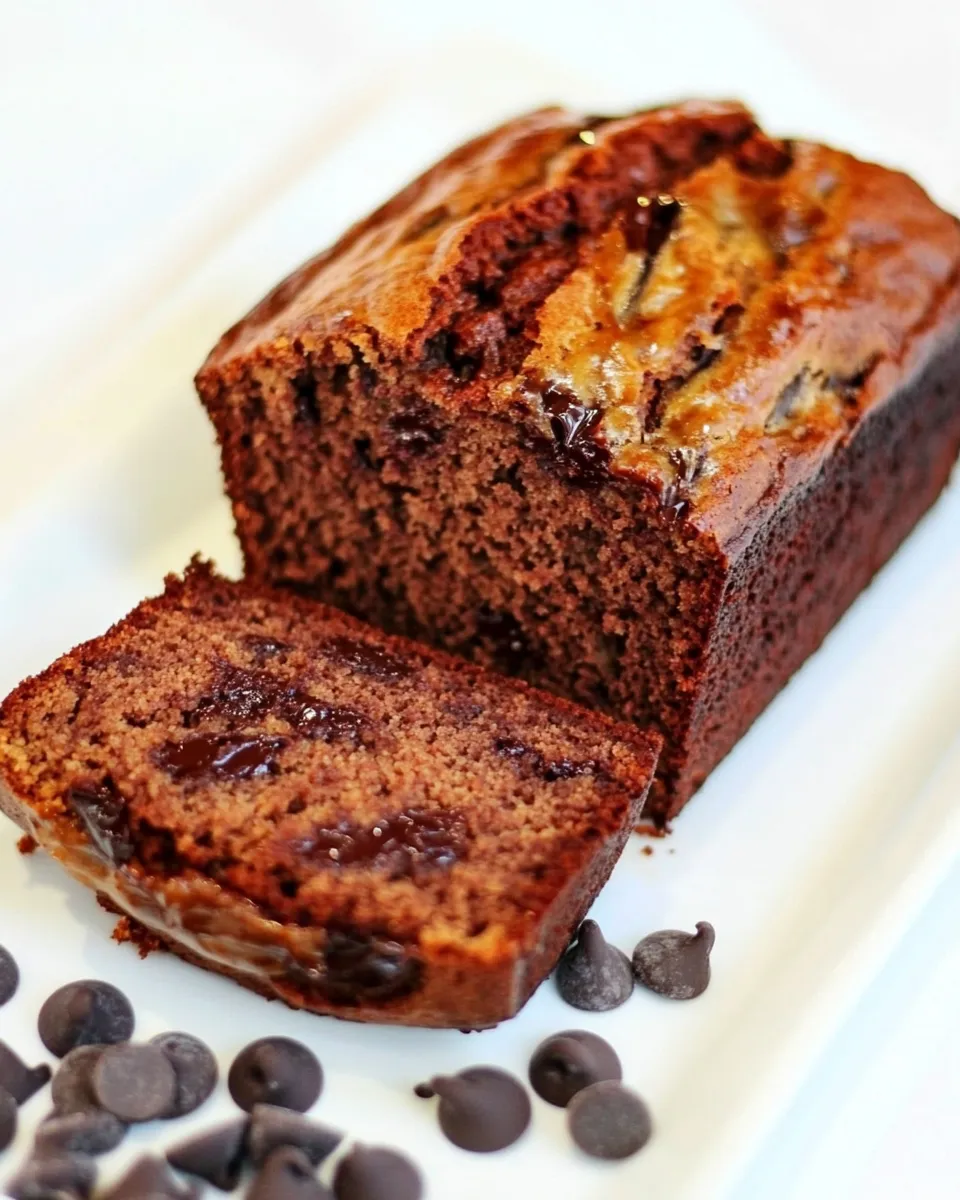 Classic Skinny Chocolate Caramel Banana Bread image