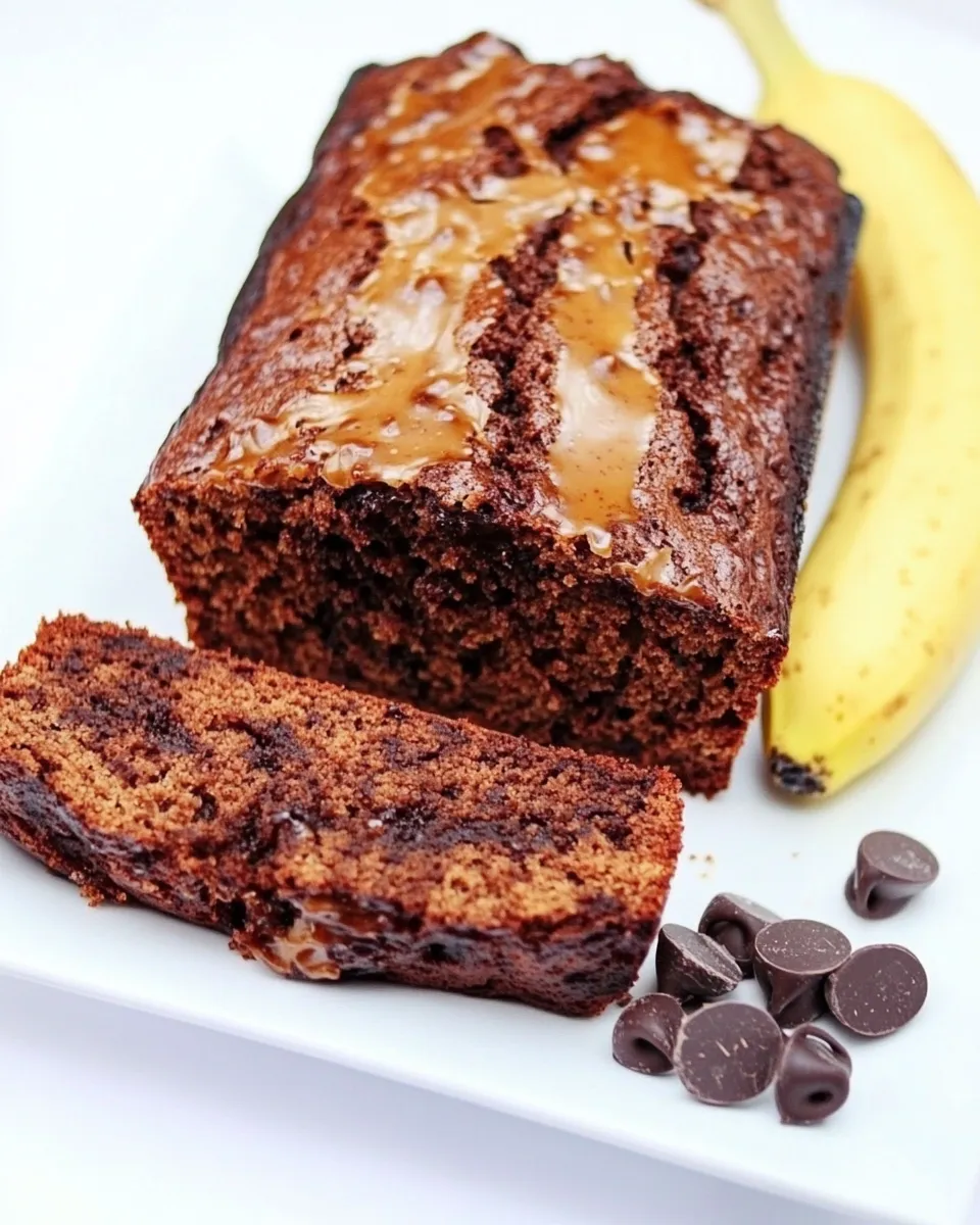 Easy Skinny Chocolate Caramel Banana Bread recipe photo