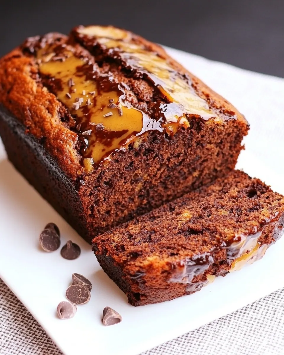 Delicious Skinny Chocolate Caramel Banana Bread dish photo