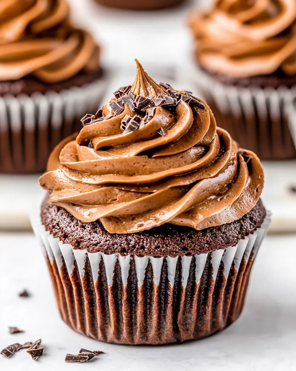 Easy Small Batch Chocolate Cupcakes food shot