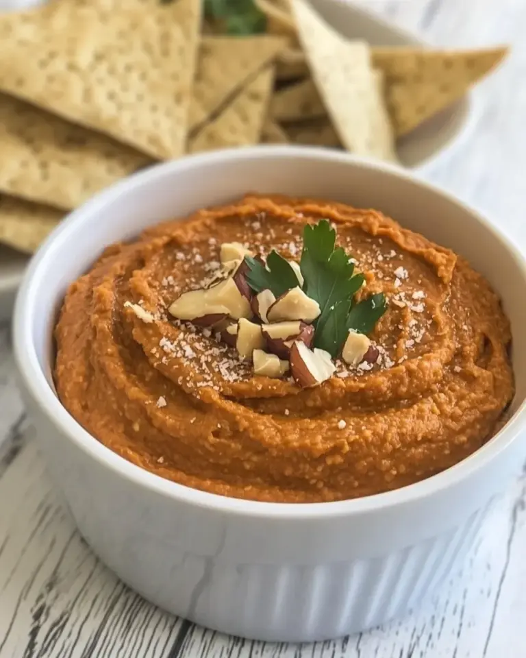 Homemade Smoky Roasted Eggplant Red Pepper Dip with Walnuts recipe photo