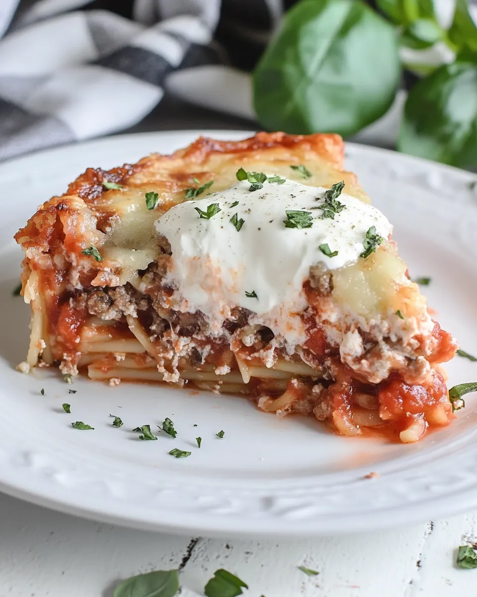 Delicious Spaghetti Pie with Sour Cream picture