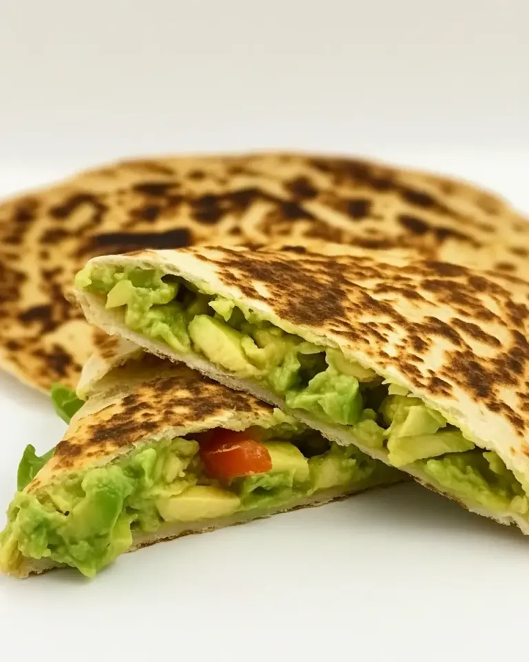 Homemade Spicy Avocado in Low-Carb Pita Bread photo