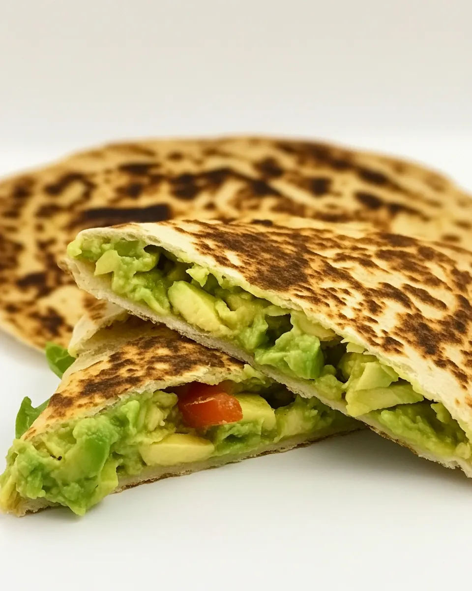 Homemade Spicy Avocado in Low-Carb Pita Bread photo