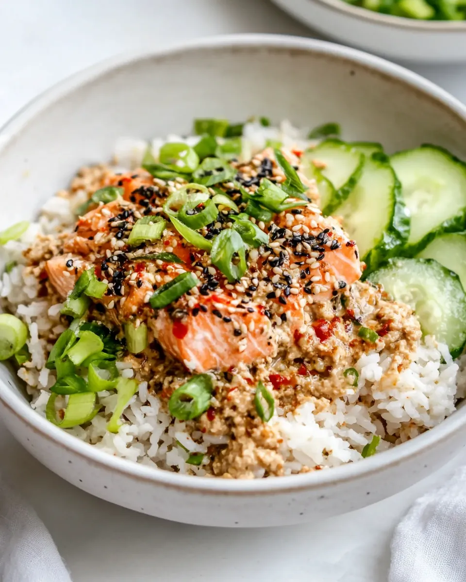 Homemade Spicy Canned Salmon Rice Bowl photo