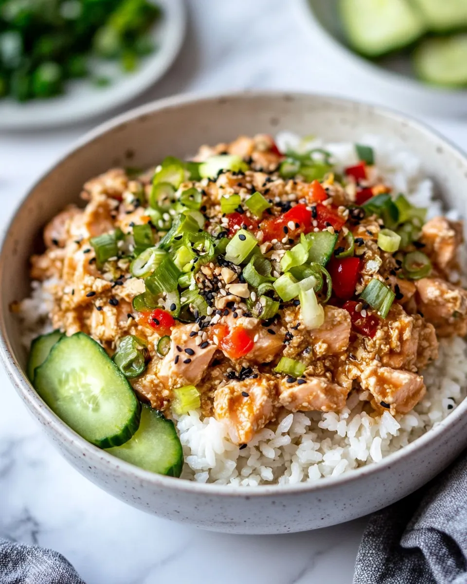 Easy Spicy Canned Salmon Rice Bowl recipe photo