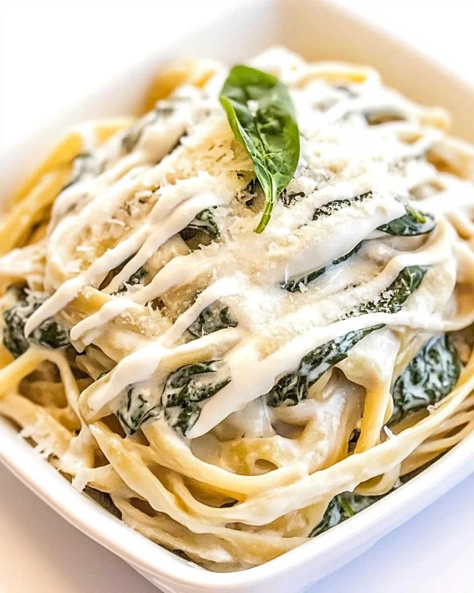 Delicious Spinach Artichoke Fettuccine Alfredo picture