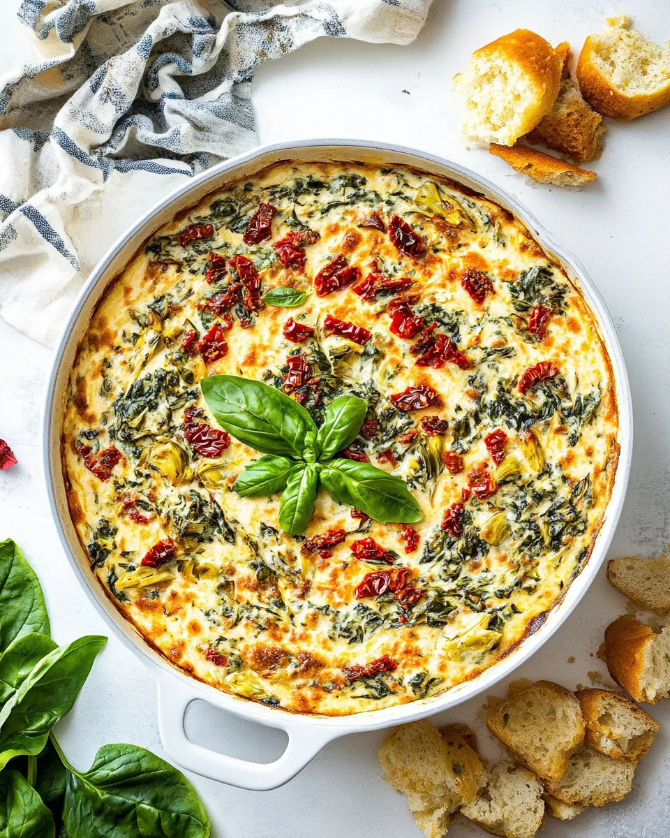 Classic Spinach Artichoke Sun-Dried Tomato Dip image