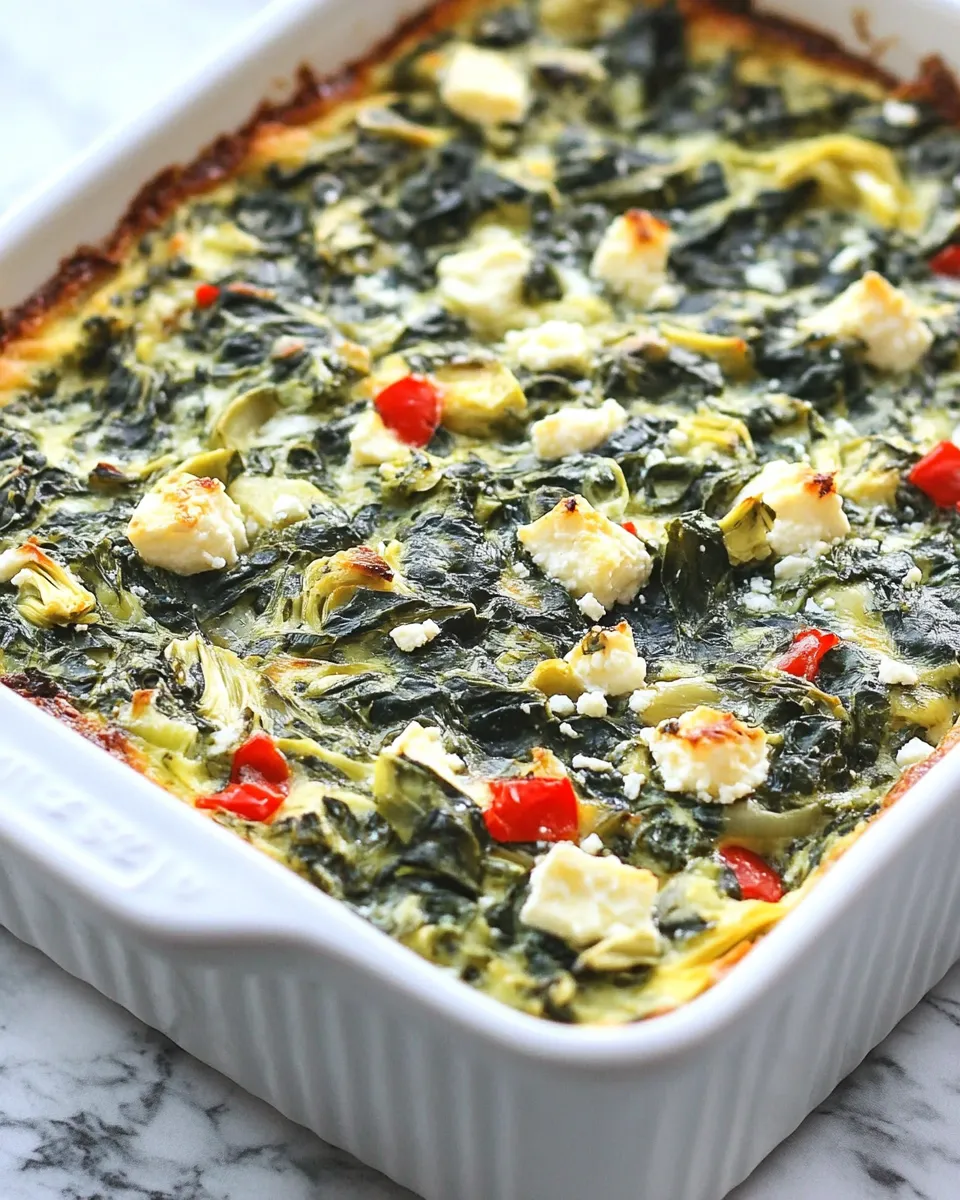 Classic Spinach, Feta, and Artichoke Breakfast Bake image