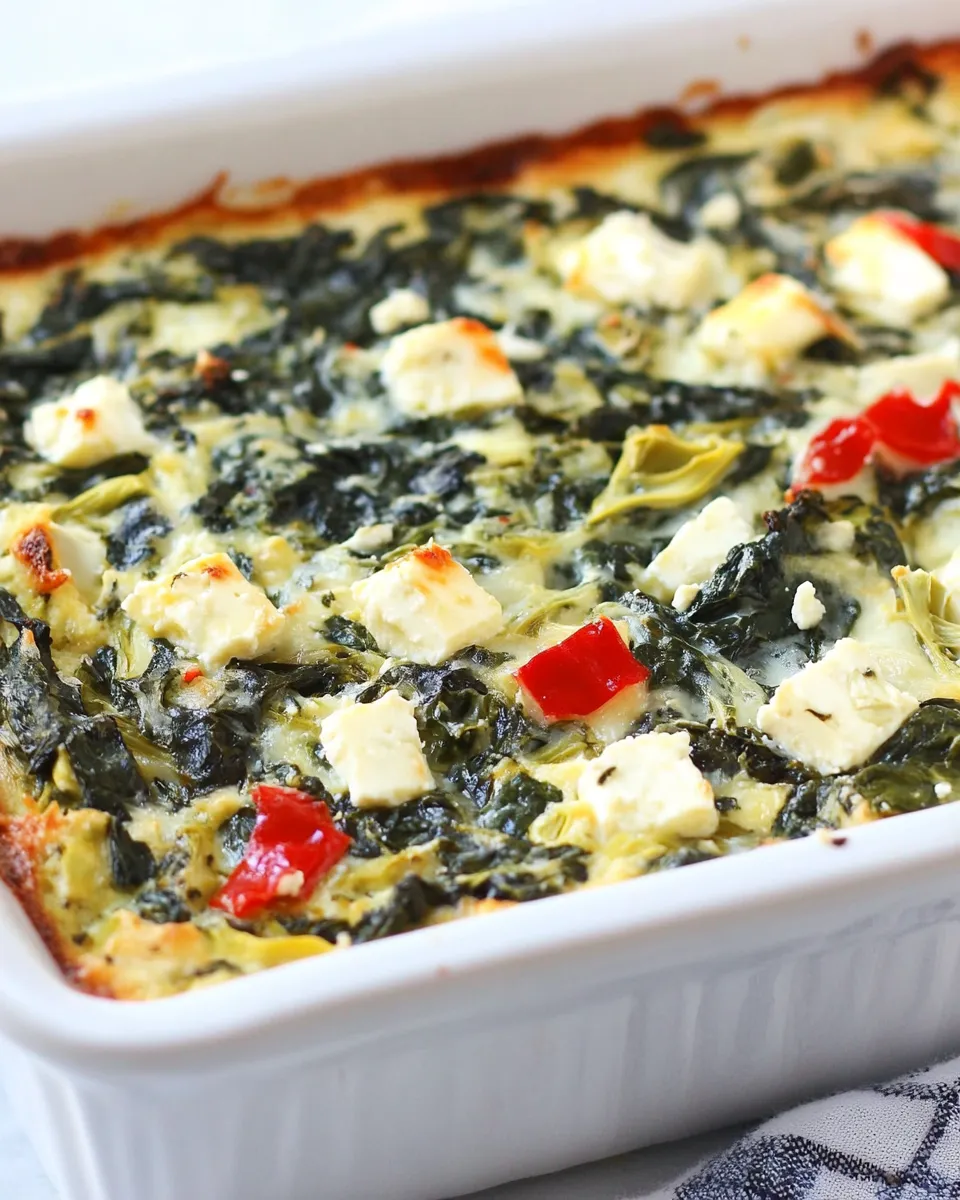 Easy Spinach, Feta, and Artichoke Breakfast Bake recipe photo