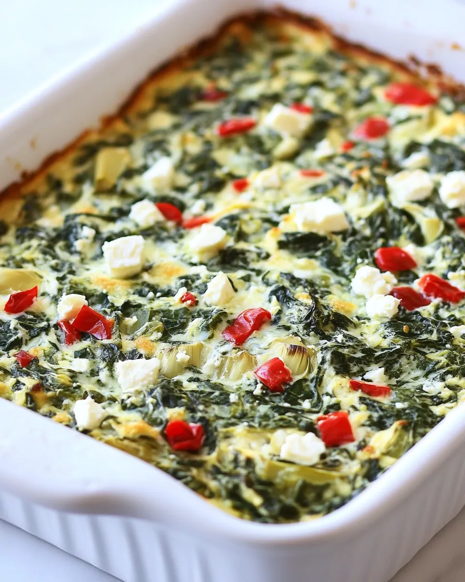 Delicious Spinach, Feta, and Artichoke Breakfast Bake dish photo