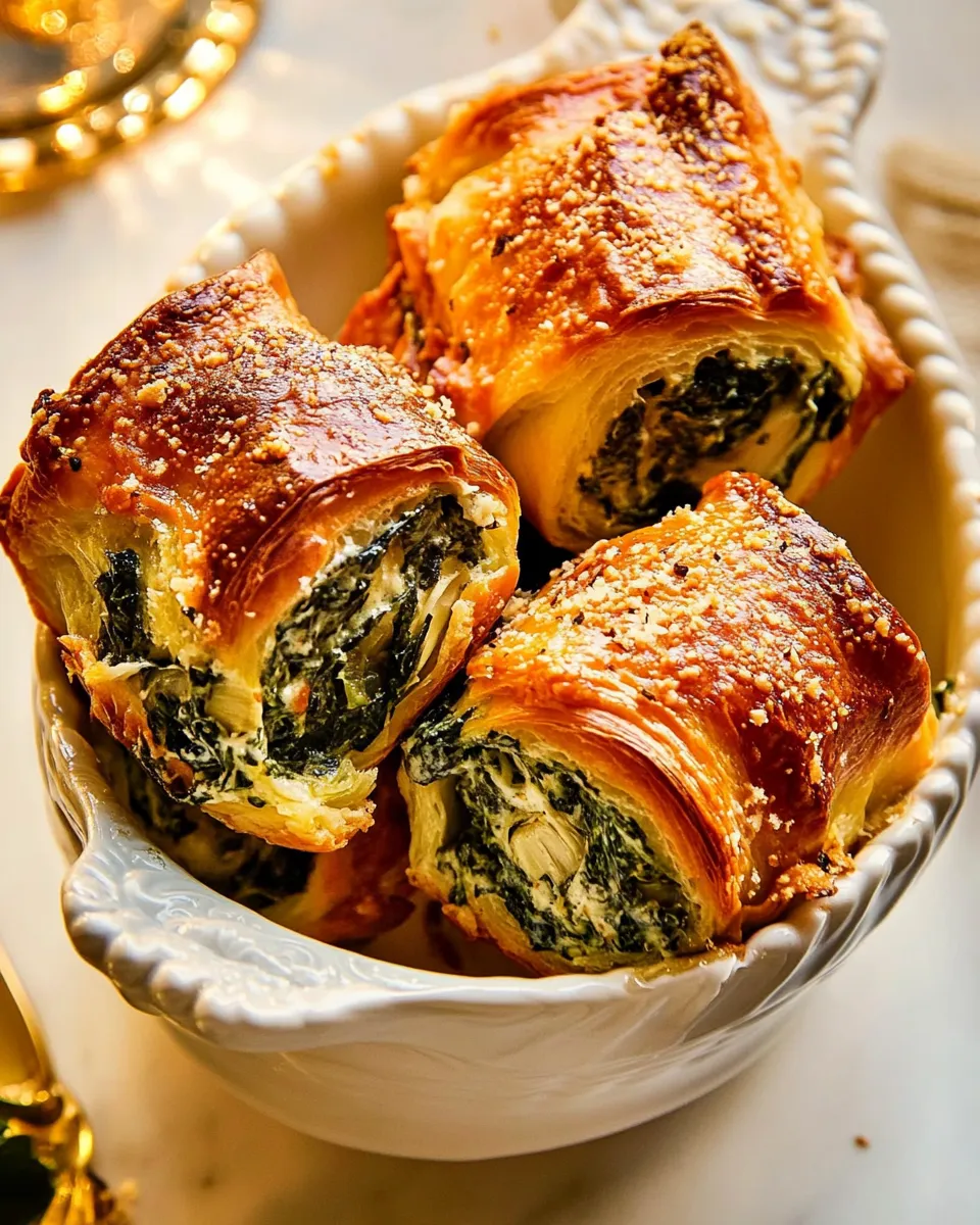 Classic Spinach and Artichoke Dip Rolls. dish photo