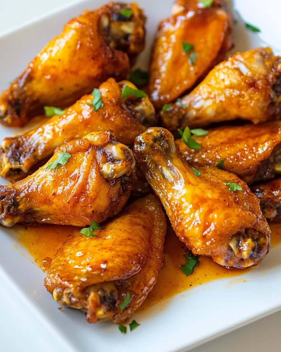 Delicious Sriracha Brown Sugar Baked Wings plate image