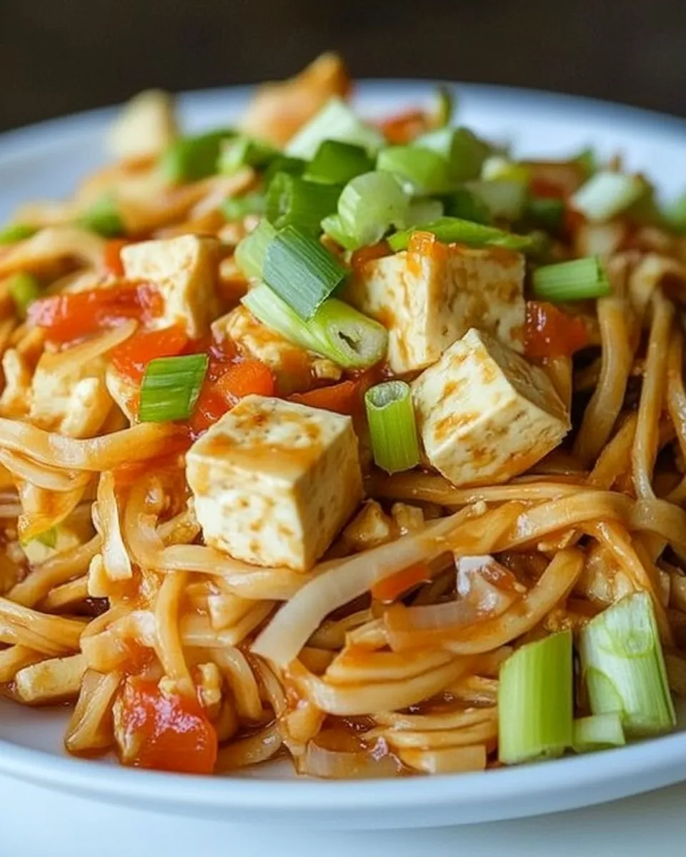 Homemade Sriracha Noodles with Tofu photo