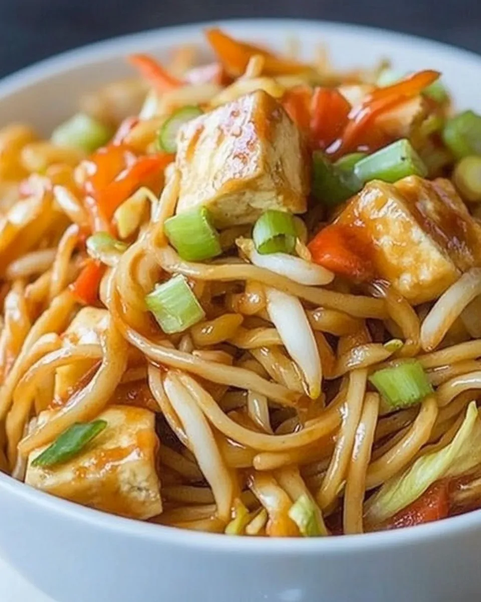 Classic Sriracha Noodles with Tofu recipe image